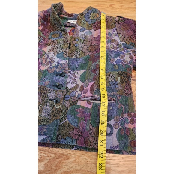 VTG Jack Winter Tapestry Blazer Jacket Floral Multicolor Boho Artsy Women's Lg - Picture 8 of 8